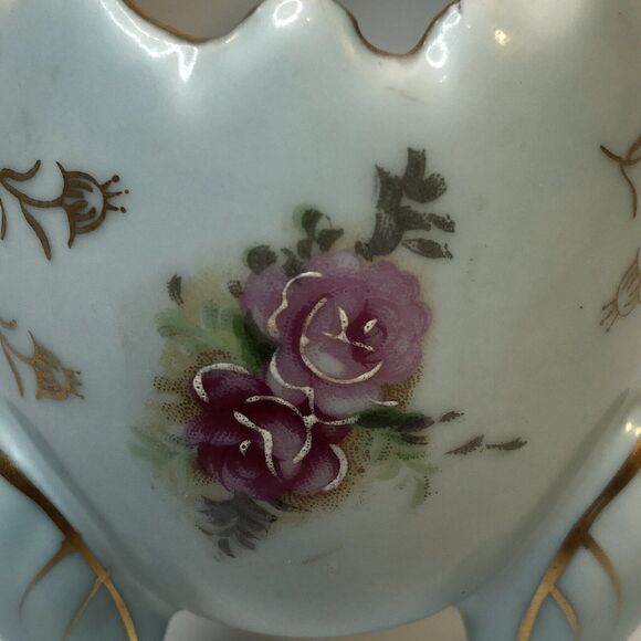 Vintage INARCO Footed Egg Vase Japan Hand Painted Floral Porcelain E-116/M - Picture 10 of 12